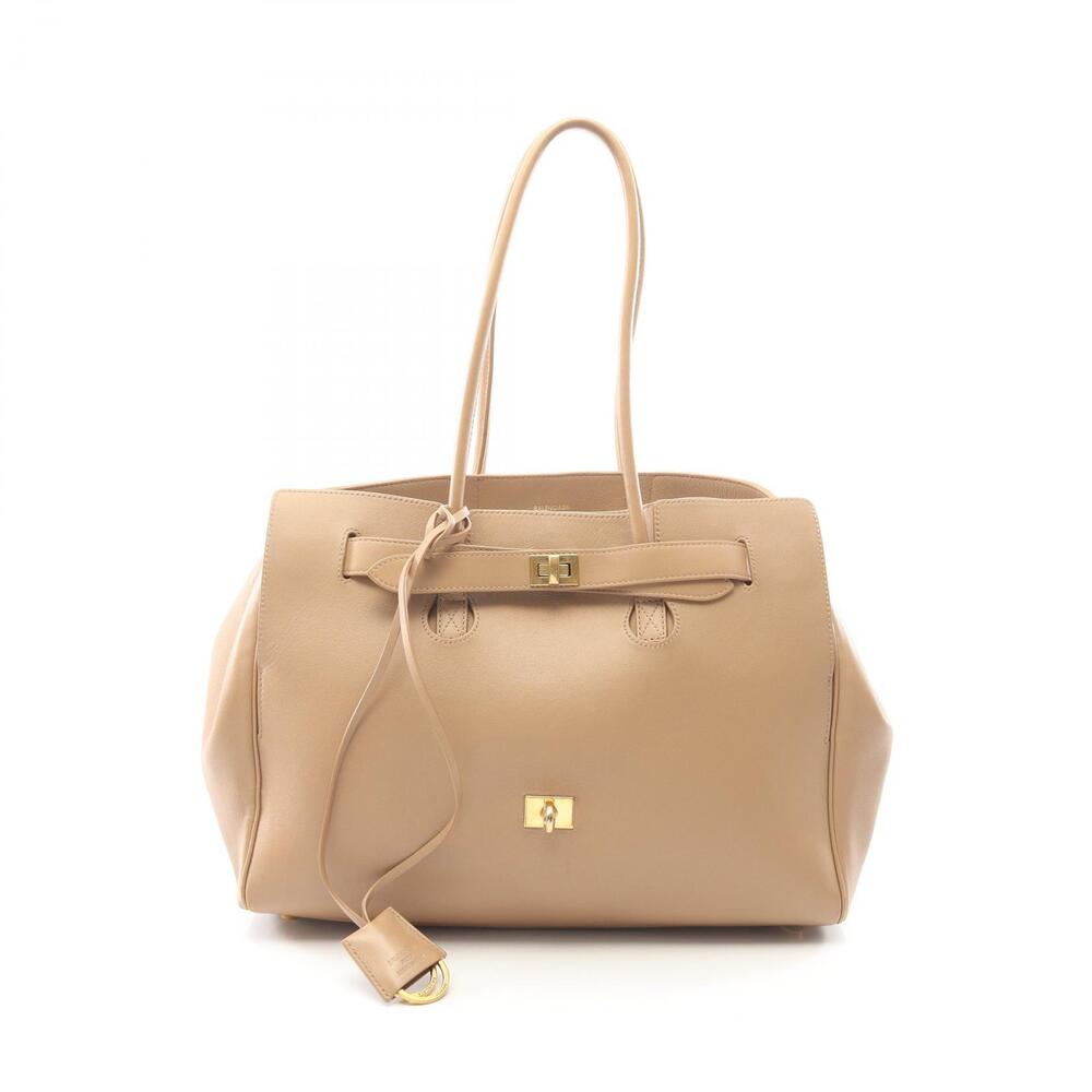 Balenciaga Bel Air Tote Bag Leather Beige Cream